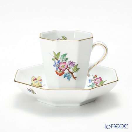 ヘレンド ヴィクトリア・プレーン VA 04307-0-00 モカカップ＆ソーサー（オクタゴナル）