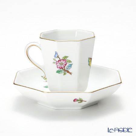 ヘレンド ヴィクトリア・プレーン VA 04307-0-00 モカカップ＆ソーサー（オクタゴナル）