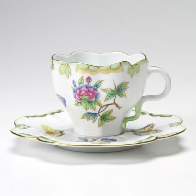 ヘレンド ヴィクトリア・ブーケ 00711-0-00 モカカップ＆ソーサー