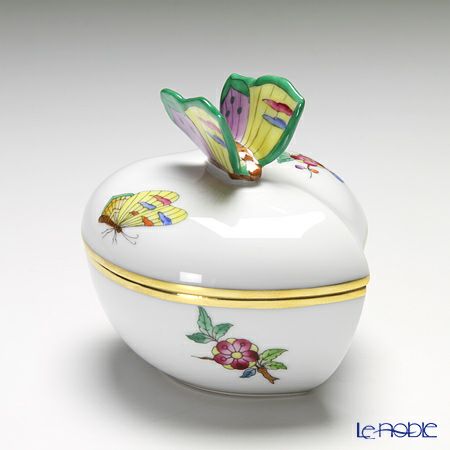 ヘレンド ヴィクトリア・プレーン VA 06005-0-17 ハートボックス（チョウ）