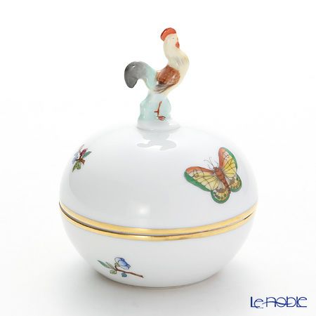ヘレンド ヴィクトリア・プレーン VA 06033-0-16 ラウンドボックス（ニワトリ） 8cm