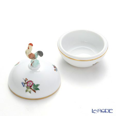 ヘレンド ヴィクトリア・プレーン VA 06033-0-16 ラウンドボックス（ニワトリ） 8cm