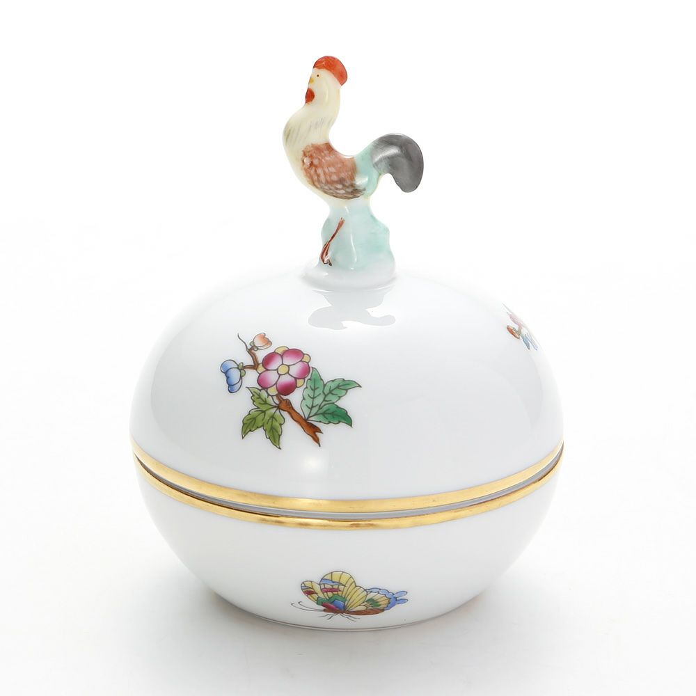 ヘレンド ヴィクトリア・プレーン VA 06033-0-16 ラウンドボックス（ニワトリ） 8cm