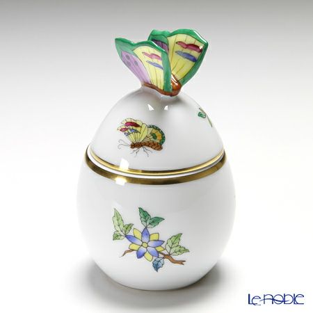 ヘレンド ヴィクトリア・プレーン VA 06043-0-17 タマゴボックス 縦 チョウ