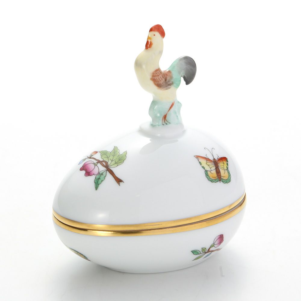 ヘレンド ヴィクトリア・プレーン VA 06054-0-16 タマゴボックス 横 ニワトリ 8.5cm