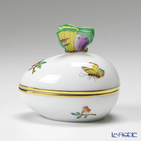 ヘレンド ヴィクトリア・プレーン VA 06054-0-17 エッグボックス 横 チョウ 7cm