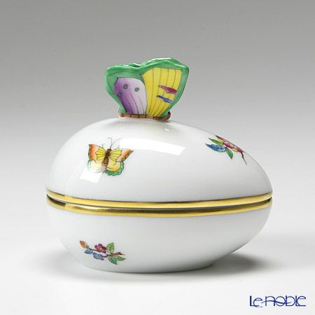 ヘレンド ヴィクトリア・プレーン VA 06054-0-17 エッグボックス 横 チョウ 7cm