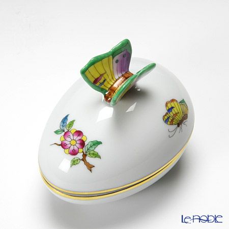 ヘレンド ヴィクトリア・プレーン VA 06054-0-17 エッグボックス 横 チョウ 7cm