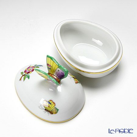 ヘレンド ヴィクトリア・プレーン VA 06054-0-17 エッグボックス 横 チョウ 7cm