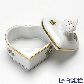 ヘレンド ヴィクトリア・プレーン VA 06112-0-25／6112 ハートボックス（ウサギ）