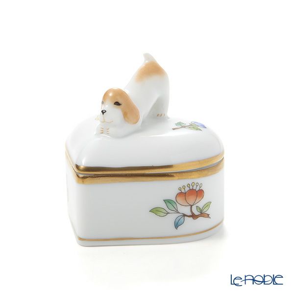 ヘレンド ヴィクトリア・プレーン VA 06112-0-91 ハートボックス（ドッグ）