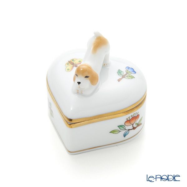 ヘレンド ヴィクトリア・プレーン VA 06112-0-91 ハートボックス（ドッグ）