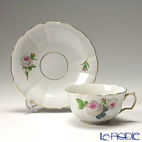マイセン（Meissen） ホワイトローズ 029510／00633 ティーカップ＆ソーサー 150ml