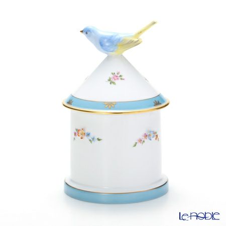 ヘレンド ローズチューリップ ブルー RTFB 06067-0-91 バードハウスボックス 19cm 1ライン