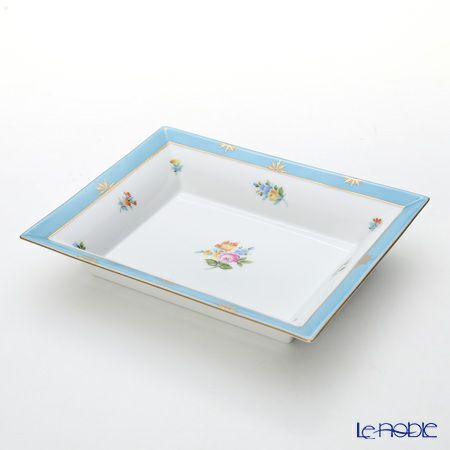 ヘレンド ローズチューリップ ブルー RTFB 07631-0-00 スクエアトレイ 16×19cm