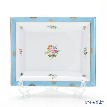 ヘレンド ローズチューリップ ブルー RTFB 07631-0-00 スクエアトレイ 16×19cm