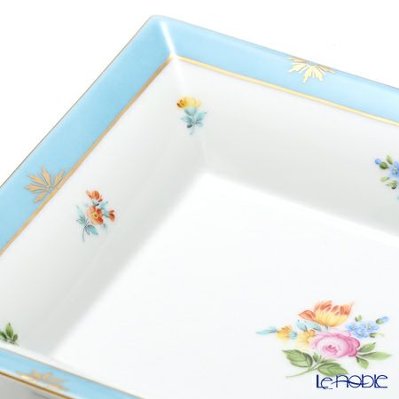 ヘレンド ローズチューリップ ブルー RTFB 07631-0-00 スクエアトレイ 16×19cm