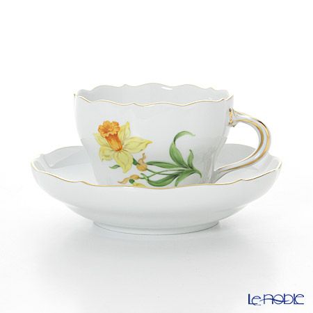 マイセン（Meissen） ベーシックフラワー（一つ花） 030110／00582／26 コーヒーカップ＆ソーサー 200ml Motiv No.26 スイセン