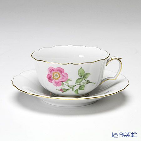 マイセン（Meissen） ベーシックフラワー（一つ花） 030110／00633／13 ティーカップ＆ソーサー 150ml Motiv No.13 野バラ