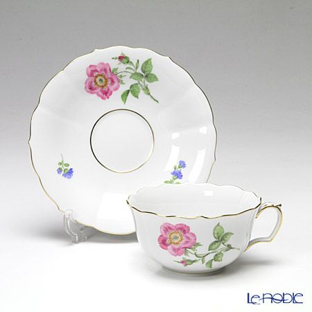 マイセン（Meissen） ベーシックフラワー（一つ花） 030110／00633／13 ティーカップ＆ソーサー 150ml Motiv No.13 野バラ