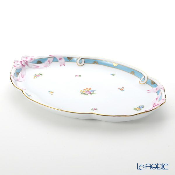 ヘレンド ローズチューリップ ブルー RTFB 20400-0-00 パーティートレイ 38cm