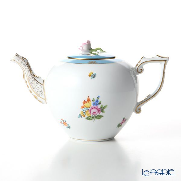 ヘレンド ローズチューリップ ブルー RTFB 20606-0-09 ティーポット（ローズ） 800ml