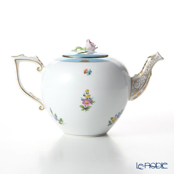 ヘレンド ローズチューリップ ブルー RTFB 20606-0-09 ティーポット（ローズ） 800ml