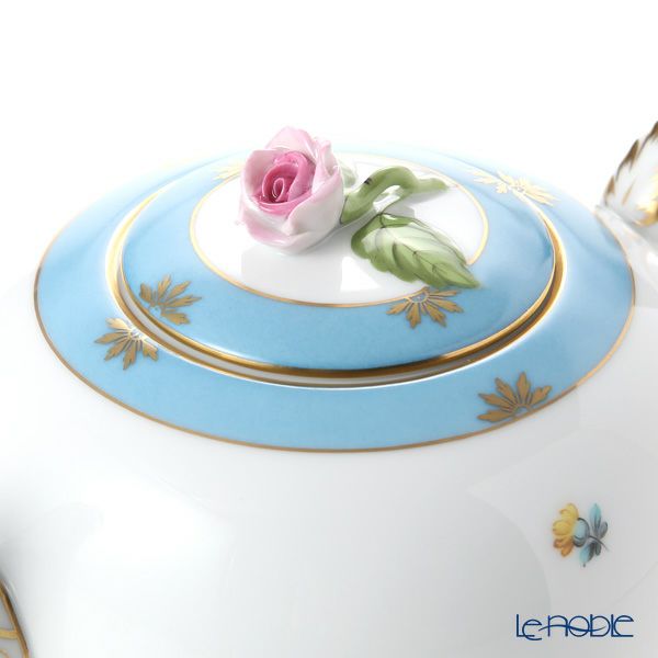 ヘレンド ローズチューリップ ブルー RTFB 20606-0-09 ティーポット（ローズ） 800ml