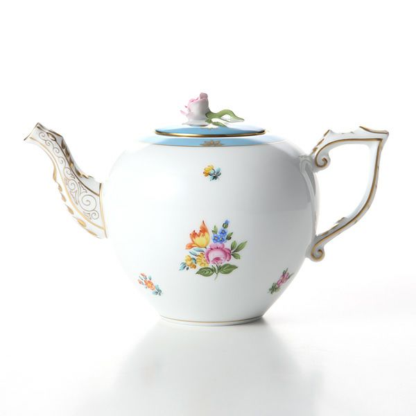 ヘレンド ローズチューリップ ブルー RTFB 20606-0-09 ティーポット（ローズ） 800ml