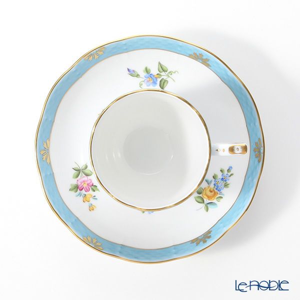 ヘレンド ローズチューリップ ブルー RTFB 20707-0-00 モカカップ＆ソーサー 150ml