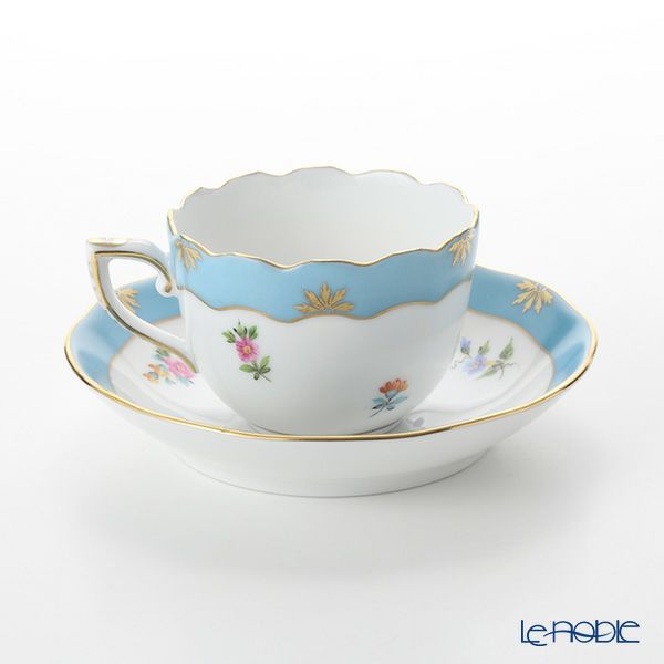 ヘレンド ローズチューリップ ブルー RTFB 20711-0-00 モカカップ＆ソーサー 100ml