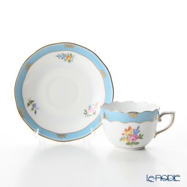 ヘレンド ローズチューリップ ブルー RTFB 20711-0-00 モカカップ＆ソーサー 100ml