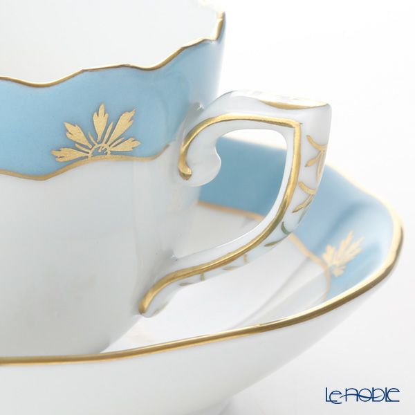 ヘレンド ローズチューリップ ブルー RTFB 20711-0-00 モカカップ＆ソーサー 100ml