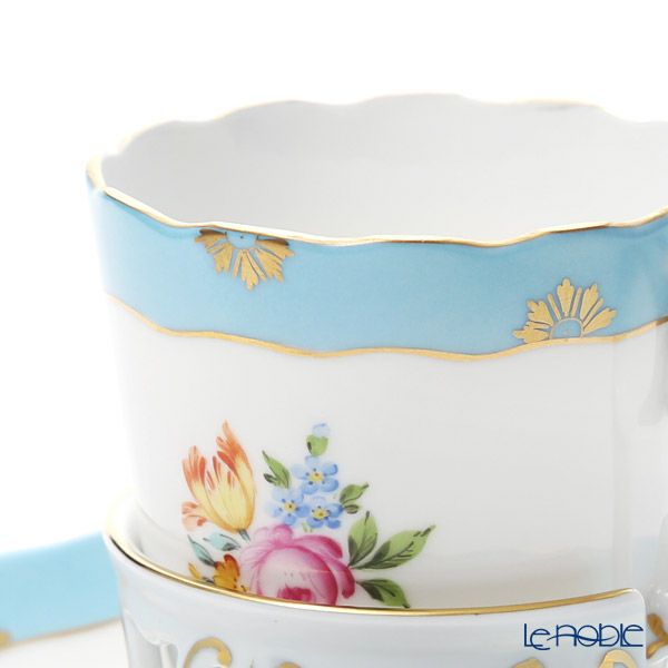 ヘレンド ローズチューリップブルー RTFB チョコレートカップ＆ソーサー 00713-0-00