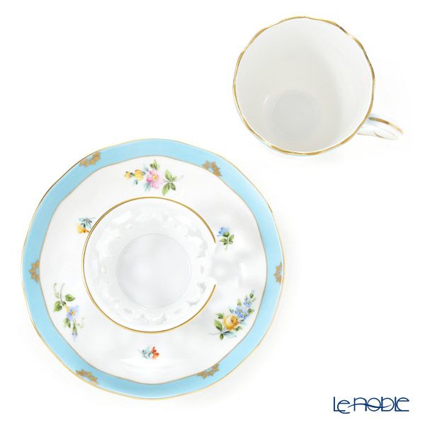 ヘレンド ローズチューリップブルー RTFB チョコレートカップ＆ソーサー 00713-0-00