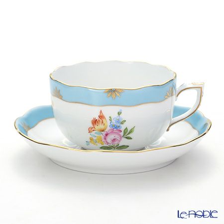 ヘレンド ローズチューリップ ブルー RTFB 20724-0-00 ティーカップ＆ソーサー 200ml