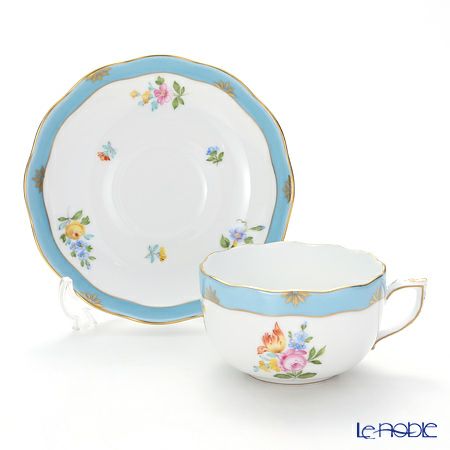 ヘレンド ローズチューリップ ブルー RTFB 20724-0-00 ティーカップ＆ソーサー 200ml