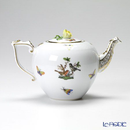 ヘレンド ロスチャイルドバード 00606-0-09／604 ティーポット ローズ 800ml