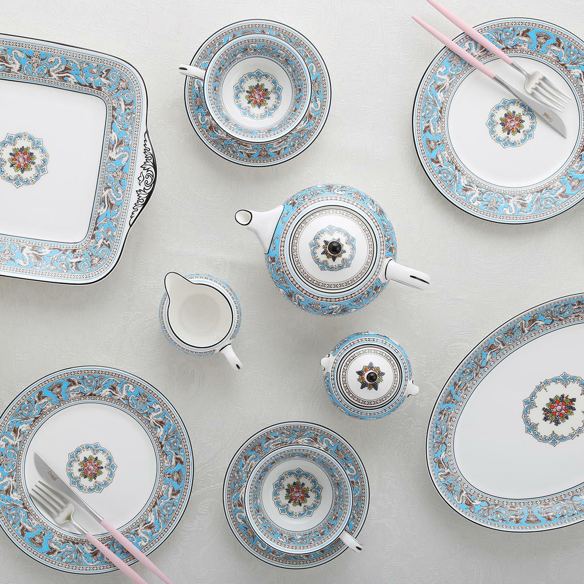 ウェッジウッド（Wedgwood） フロレンティーン ターコイズ ティーカップ＆ソーサー（ピオニー）200ml