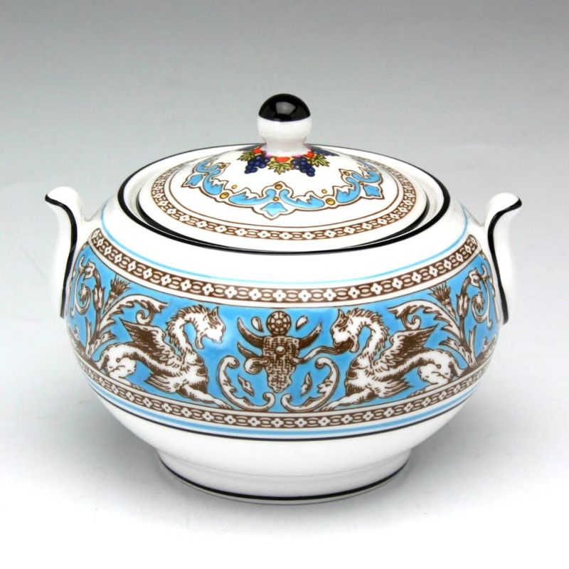 ウェッジウッド（Wedgwood） フロレンティーン ターコイズ シュガーボックス（ティー） L 9cm