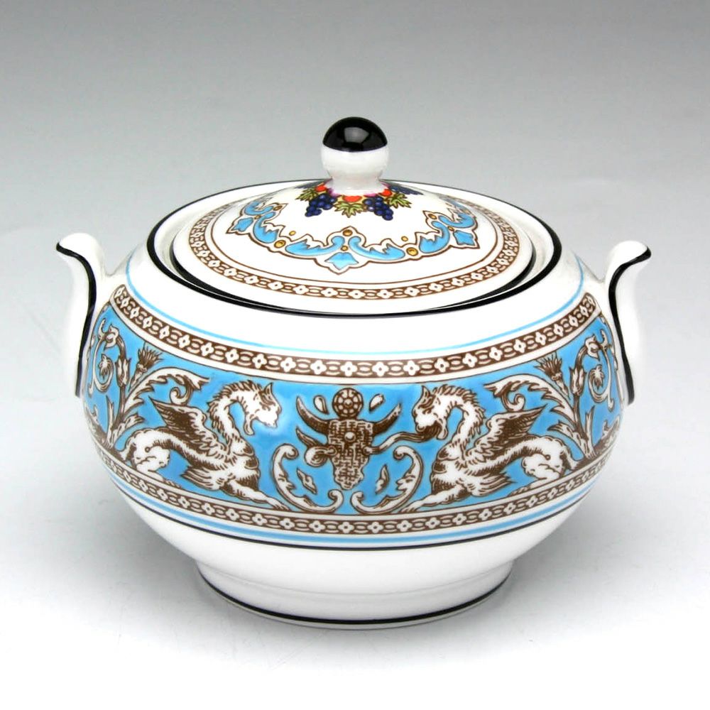 ウェッジウッド（Wedgwood） フロレンティーン ターコイズ シュガーボックス（ティー） L 9cm