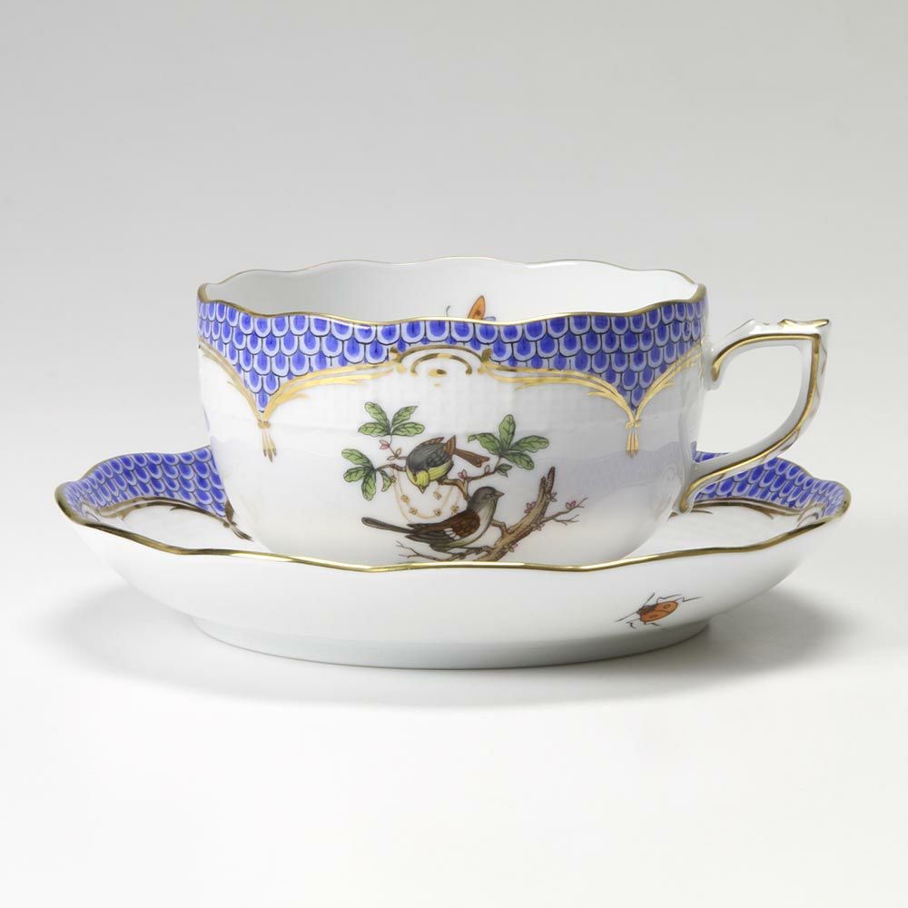 ヘレンド ロスチャイルドバード ブルースケール ROEB 00724-0-00 ティーカップ＆ソーサー 200ml