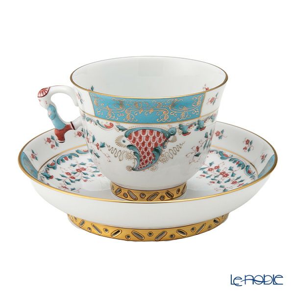 ヘレンド シノワズリ（中国趣味）トゥッピーニの角笛 TCA 03361-0-21 モーニングカップ＆ソーサー