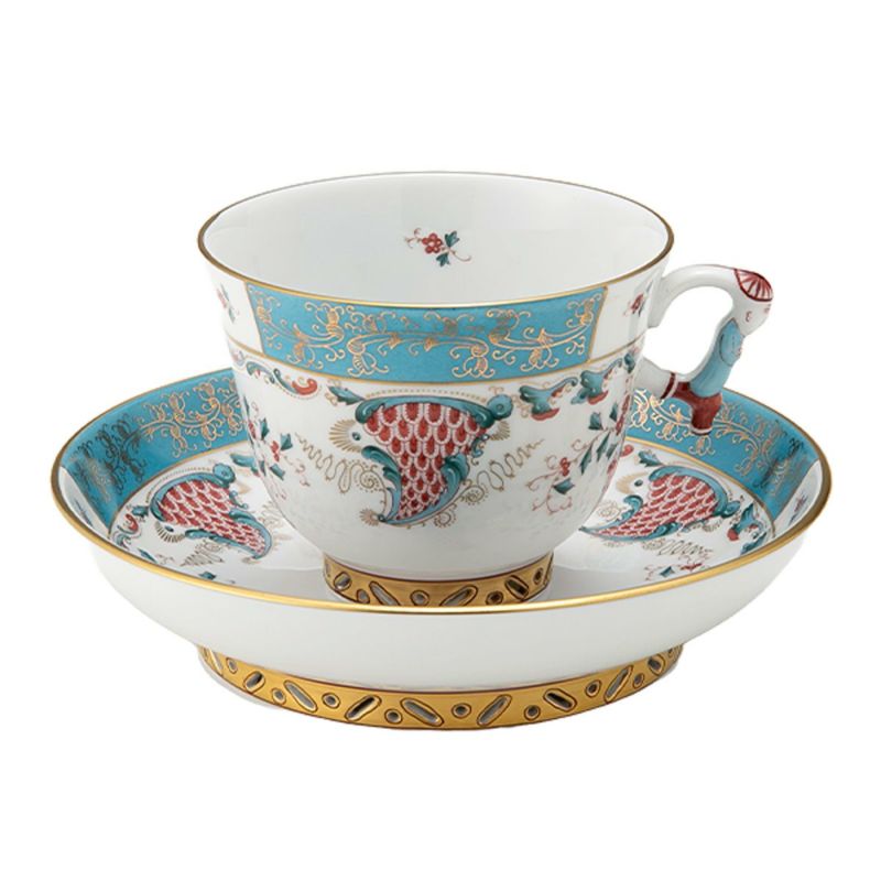 ヘレンド シノワズリ（中国趣味）トゥッピーニの角笛 TCA 03361-0-21 モーニングカップ＆ソーサー