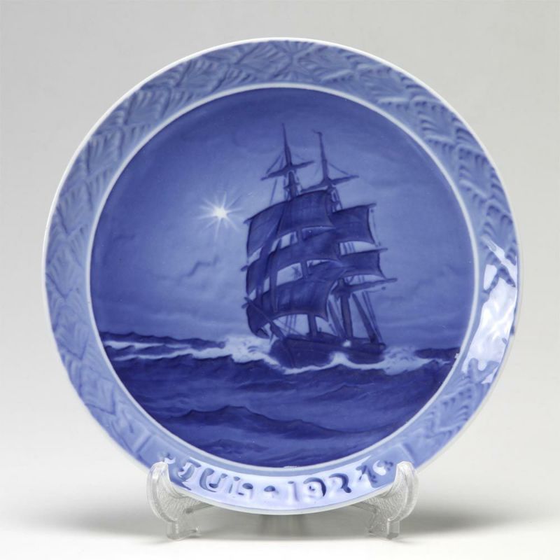 ロイヤルコペンハーゲン（Royal Copenhagen） イヤープレート 1924年／大正13年 「海上のクリスマスの星」