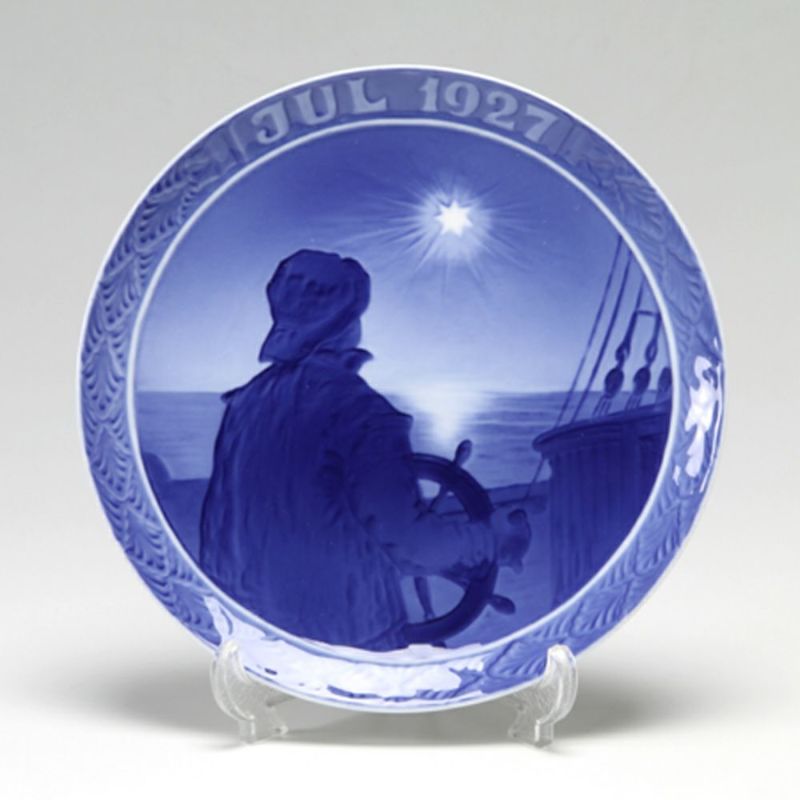 ロイヤルコペンハーゲン（Royal Copenhagen） イヤープレート 1927年／昭和2年 「船上のクリスマスの夜の海の少年」