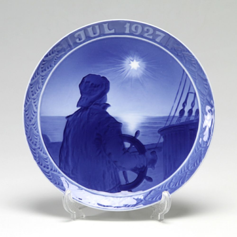 ロイヤルコペンハーゲン（Royal Copenhagen） イヤープレート 1927年／昭和2年 「船上のクリスマスの夜の海の少年」