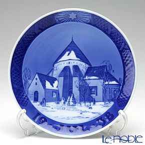 ロイヤルコペンハーゲン（Royal Copenhagen） イヤープレート 1938年／昭和13年 「ウスタラースの半円形の教会」