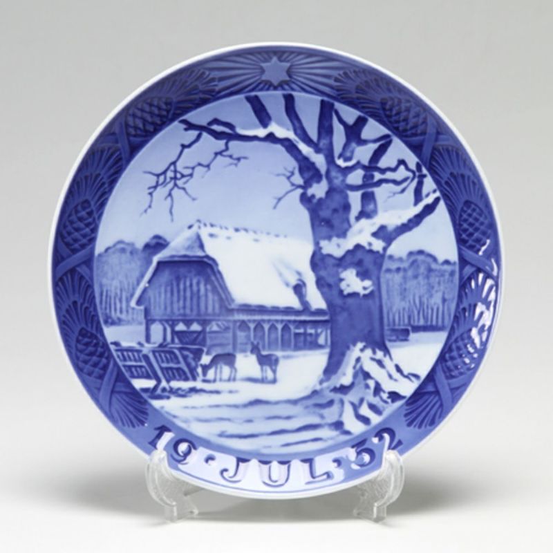 ロイヤルコペンハーゲン（Royal Copenhagen） イヤープレート 1952年／昭和27年 「林のクリスマス」