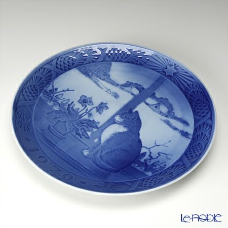 ロイヤルコペンハーゲン（Royal Copenhagen） イヤープレート 1970年／昭和45年 「クリスマスローズと猫」